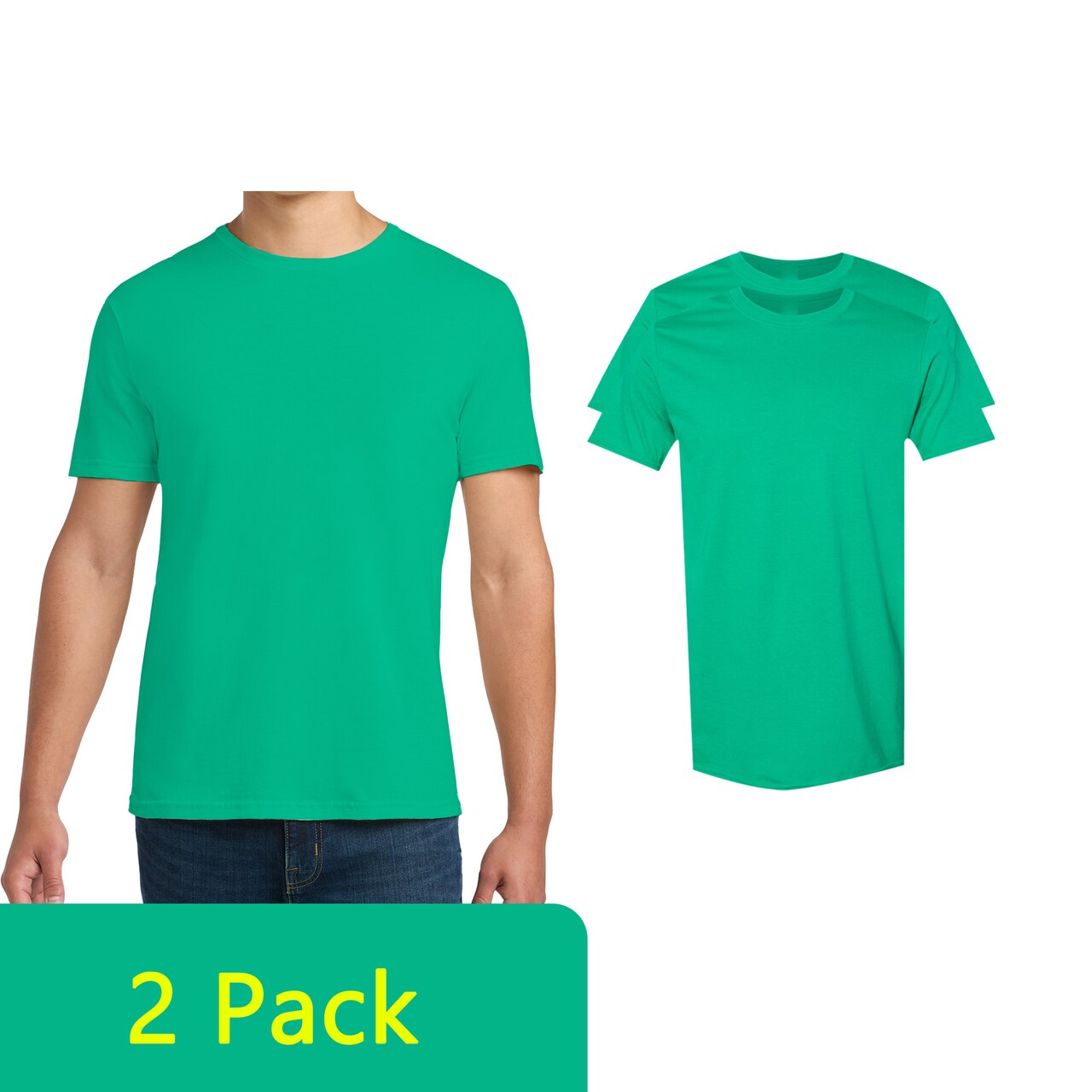 Gildan Men's Softstyle Blank Tee, Modern Classic Fit for Custom Printing & DIY Projects, Kelly Green